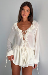 Eternal Energy Long Sleeve Mini Dress Cream