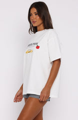 Feeling My Energy Oversized Tee White