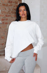 Staying Ahead Long Sleeve Tee White
