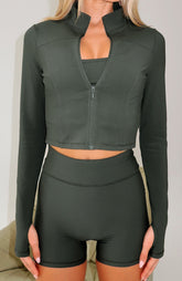 Times Up Crop Jacket Forest