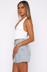 Keep It Brief Denim Shorts Light Blue