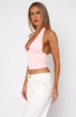 When I'm With You Halter Top Baby Pink