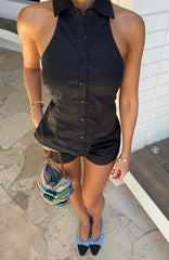 Can't Give You Up Halter Top Black
