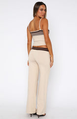 Keep Driving Knit Pants Chocolate Stripe