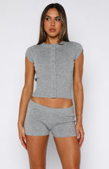 Almost Love Knit Shorts Grey