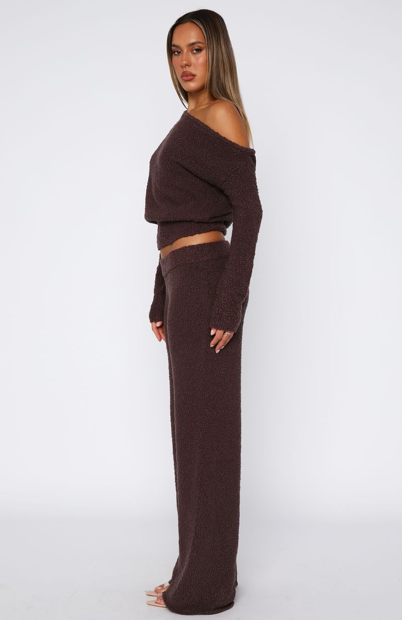 Please Be Mine Knit Pants Chocolate
