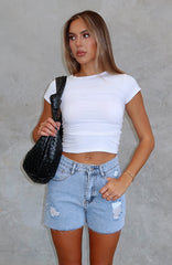 Vera Denim Shorts Light Blue