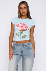 Ride It Out Baby Tee Baby Blue
